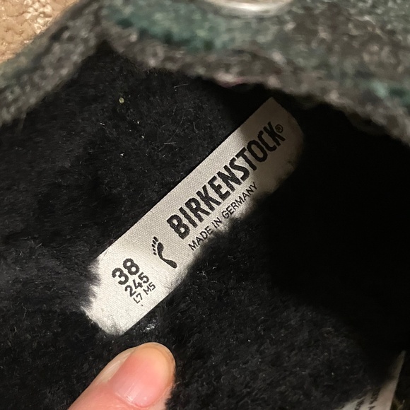 EUC Women's Green & Black Plaid Birkenstock Closed Toed Slide Clogs Size 38 - Picture 5 of 11